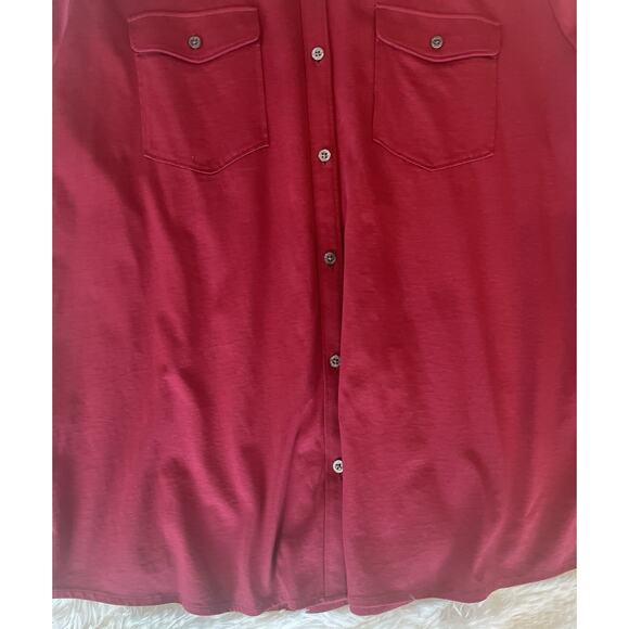 Tommy Bahama Womens Button Blouse Size XL 100% Cotton Roll Tab Casual Burgundy - Picture 2 of 11